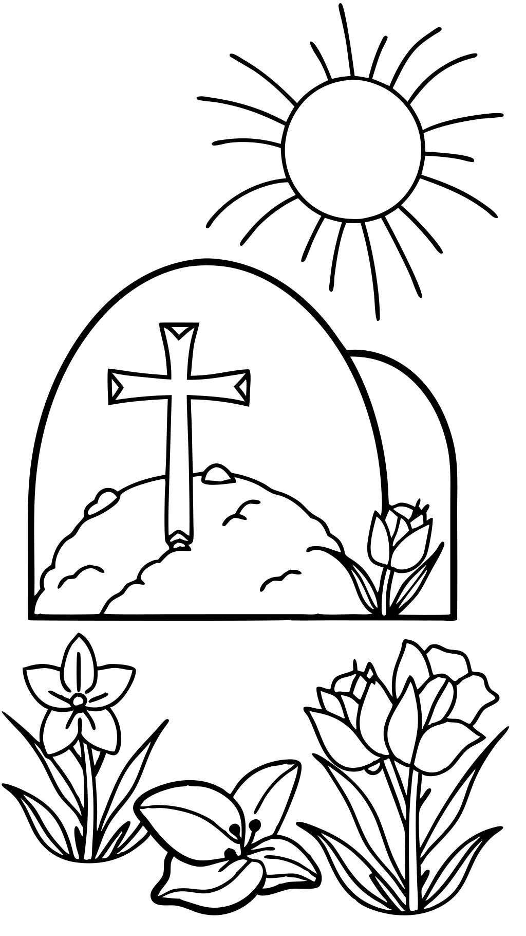 Página para colorear de Pascua religiosa